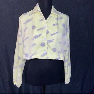 FOREVER 21 DOLLAR SIGN MONEY NEON CROPPED JACKET